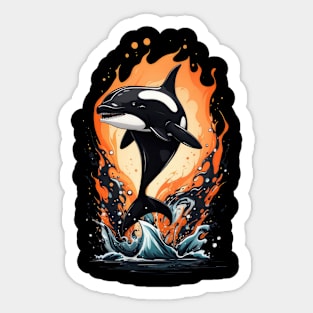 Orca predatory whale art Sticker